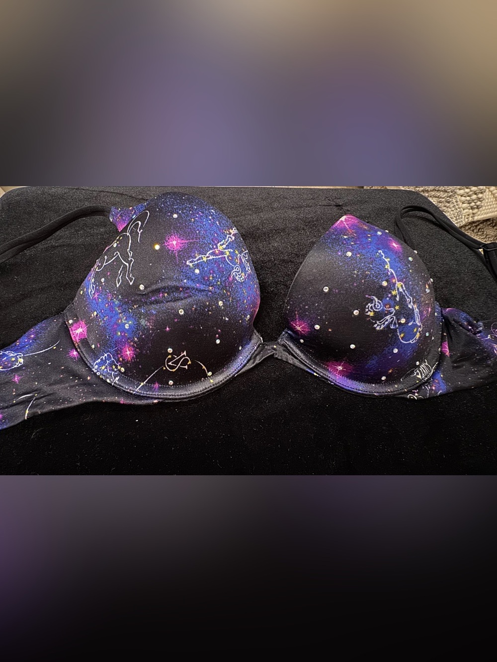 Victoria's Secret Celestial Constellation Push-Up Bra - Black/Purple